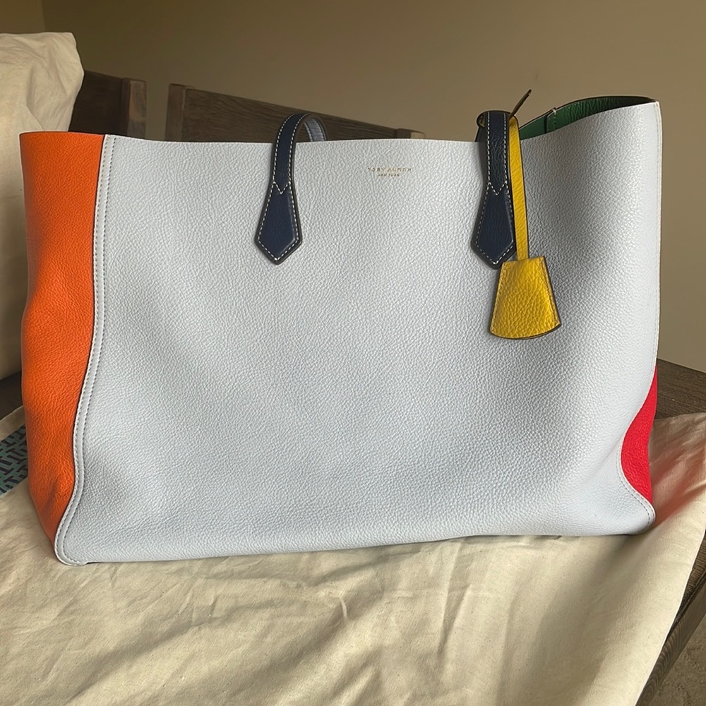 NWOB Tory Burch Perry Colorblock Tote Bag large